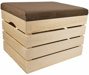 Pufa kufer skrzynia drewniana sosnowa siedzisko 50cm naturalna