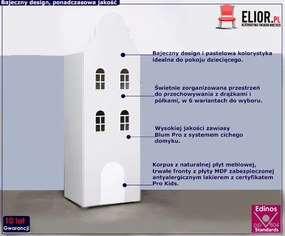 Popielata szafa domek Camino 2X - 5 kolorów