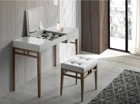 Szara toaletka z drewna i orzecha włoskiego z lustrem 7001 ANGEL CERDA