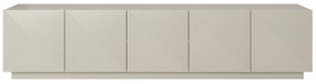 Szafka RTV Asha 200 cm pięciodrzwiowa z ryflowanym frontem - kaszmir