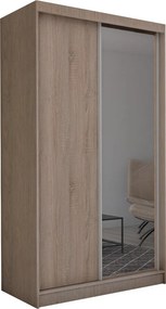 Szafa Przesuwna PATRIZIA 150 cm z Lustrem Szafa Dwudrzwiowa Dąb sonoma