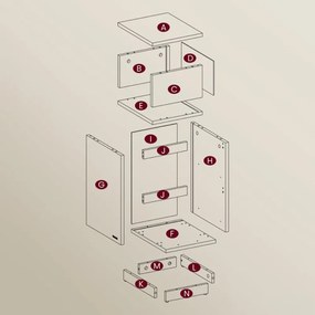 Szafka nocna ROBIN, 30x25x65cm, biała/beżowa Vasagle