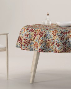 Obrus okrągły kolor wielokolorowy tkanina strukturalna, wzorzysta