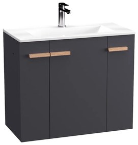 Szafka pod umywalkę L-WOOD 79 cm antracyt mat KROFAM