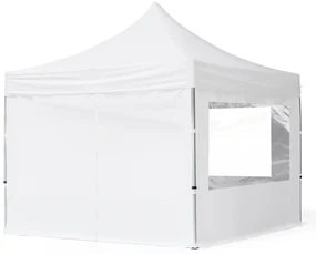 TOOLPORT 3x3 m Namiot Ekspresowy, ECONOMY Alu 32mm, ze ścianami bocznymi, okna panoramiczne, biały - (59018)