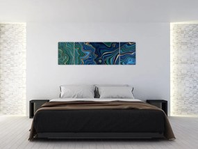 Obraz - Zielono - niebieski marmur (170x50 cm)