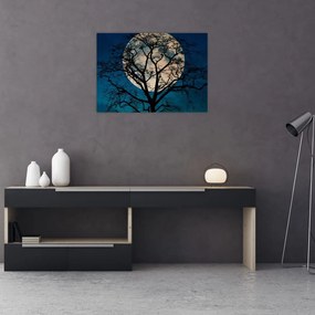 Obraz drzewa z pełnią księżyca (70x50 cm)