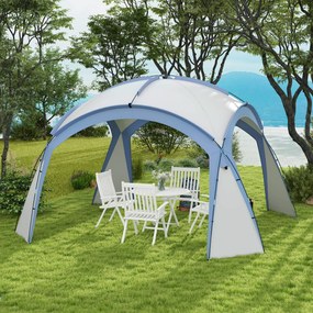 Outsunny Event Shelter 3,5 x 3,5m Pawilon z Hakiem Wodoodporny Zimowy Ogród Pawilon Jasnoniebieski