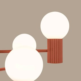 Żyrandol HALO 6 ochra czerwona ryflowana SOLLUX  LIGHTING