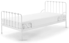 Białe metalowe łóżko dziecięce Vipack Alice, 90x200 cm