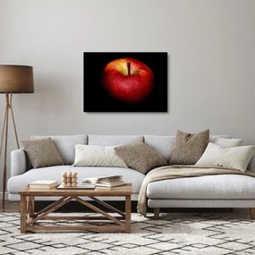 Obraz na szkle jabłka na czarnym tle (70x50 cm)