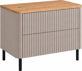 Szafka łazienkowa 80, Kaszmir, blat dąb craft, nogi czarne, 80,8 x 44,2 x 65 cm