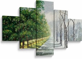 Obraz - Zima kontra lato (125x70 cm)