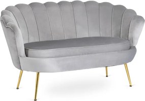 Sofa ZENDAYA Dwuosobowa Szara Muszelka Glamour do Salonu