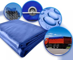 JAGO Plandeka 650 g/m², oczka aluminiowe, niebieska, 4 x 8 m