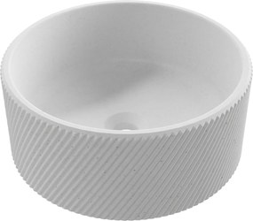 Umywalka betonowa nablatowa okrągła bez otworu na baterię 37 cm VIJA | różne kolory : Kolor - Biały (beton)