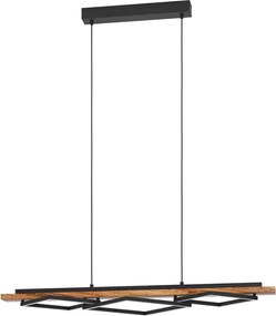 Eglo 901933 - LED lampa wisząca na lince BOYAL 2xLED/13W/230V + LED/16W czarny/brązowy