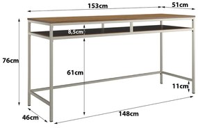 Biurko z blatem w dekorze orzecha 51x153 cm Bradford – Støraa