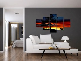 Obraz - Sylwetka wilka (125x70 cm)
