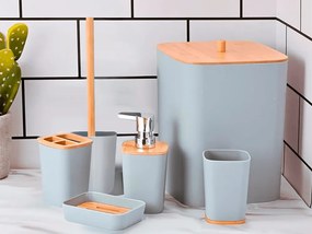 Plastowy zestaw łazienkowy BATHINO 6 sztuk - różne kolory Kolor: Szary