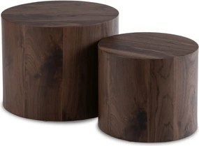 Zestaw Stolików Kawowych LEILA 38 cm/48 cm Orzech Loft