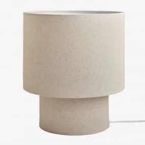 Lampa Stołowa Gioura Z Lnu I Żelaza Nature & ↑35 Cm - Sklum
