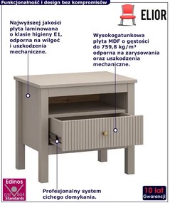 Szafka nocna z szufladą w kolorze taupe - Envilo 10X
