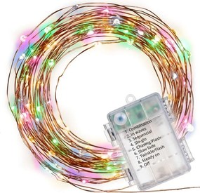 Oświetlenie LED - przewód miedziany - 100 LED kolorowych