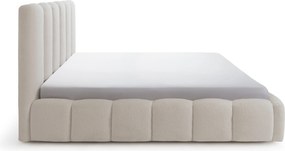 Łóżko tapicerowane Aura 160x200 z pojemnikiem - beżowa bukla Quelle 03