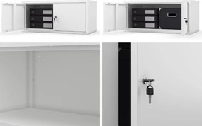 Metalowa nadstawka do szafy biurowej Ewa Compact, kolor biały