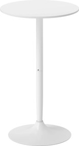 HOMCOM Okrągły stolik barowy biały stół kuchenny do salonu i jadalni stalowy Ø60 x 102 cm | Aosom PL