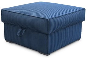 Ciemnoniebieski taboret SMART COSARO z miejscem do przechowywania 65x65 cm