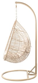 Huśtawka SOLEI na metalowym stelażu z poduszką 95x95x195cm  HOMLA