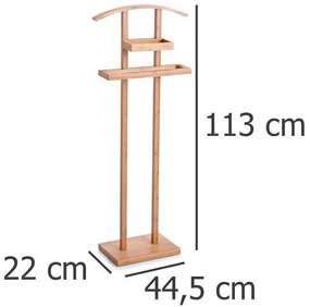 Wieszak na garnitur, ubrania, bambusowy, 45x24x111 cm, ZELLER