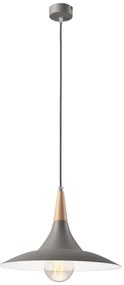 Szara lampa wisząca z metalowym kloszem ø 30 cm Ufo – LAMKUR