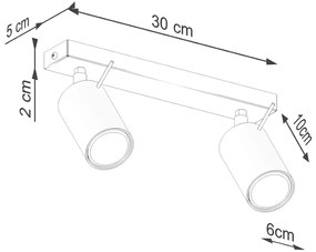 Czerwona podwójna lampa sufitowa - M063-Mepo