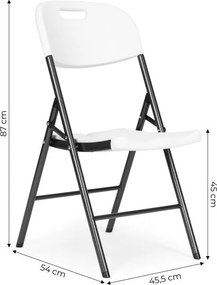 Zestaw 4 składanych krzeseł cateringowych, eventowych Party 050-4W, kolor biały