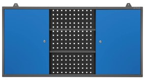 Szafka warsztatowa wisząca antracytowo-niebieska, 1200x600x200 mm: BEN