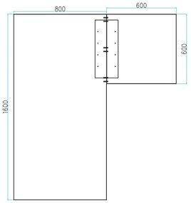 Narożne biurko PRIMO FLEXIBLE, 160x140 cm, buk