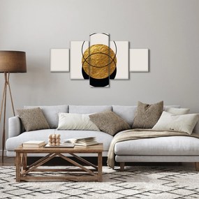 Obraz - Abstrakcja złoto-biała N⁰2 (125x70 cm)