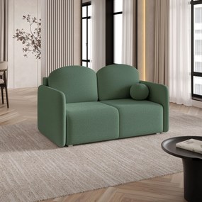 Masseno Sofa SUVI II z funkcją spania i pojemnikiem na pościel, Rozkładana sofa - Zielony, QUELLE 37