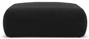 Czarny puf z materiału bouclé Molino – Micadoni Home