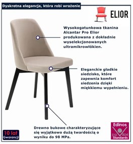 Beżowe krzesło na czarnych nogach - Fima 3X
