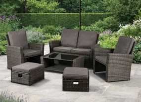 Zestaw mebli ogrodowych technorattan Loren 6-osobowy, kolor szary