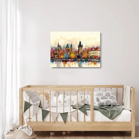 Obraz na szkle - Jesień w malowanym mieście (70x50 cm)