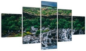 Obraz wodospadów w przyrodzie (125x70 cm)