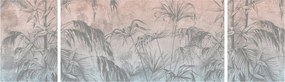 Obraz - Tropikalne rośliny na ścianie (170x50 cm)