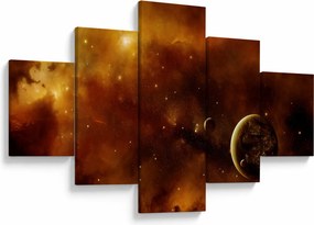 Obraz - Planety z mgławicą (125x70 cm)