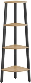Loftowy narożny regał drewno metal dąb sonoma - Cassine 3X