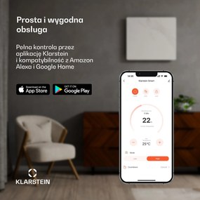 Klarstein Wonderwall Smart 320W 100x30cm Panel na podczerwień Biały